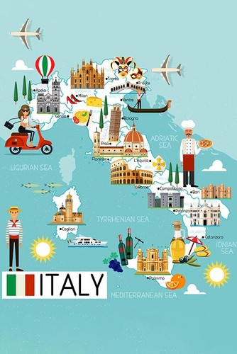 Poster illustrazione cartina - illustrazione,