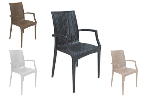 Sedia con braccioli rattan - con,