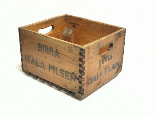 Cassa legno vintage birra - cassa,