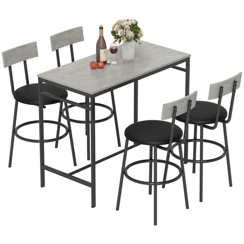 Homcom set tavolo alto 4 - set,